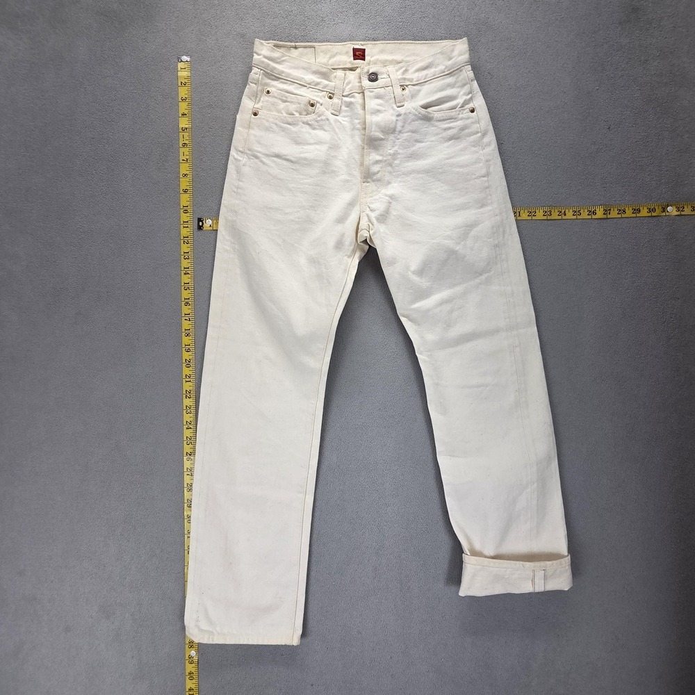 Resolute Japan Jeans Mens White Selvedge 710 Button Fly Straight Fits 27x28